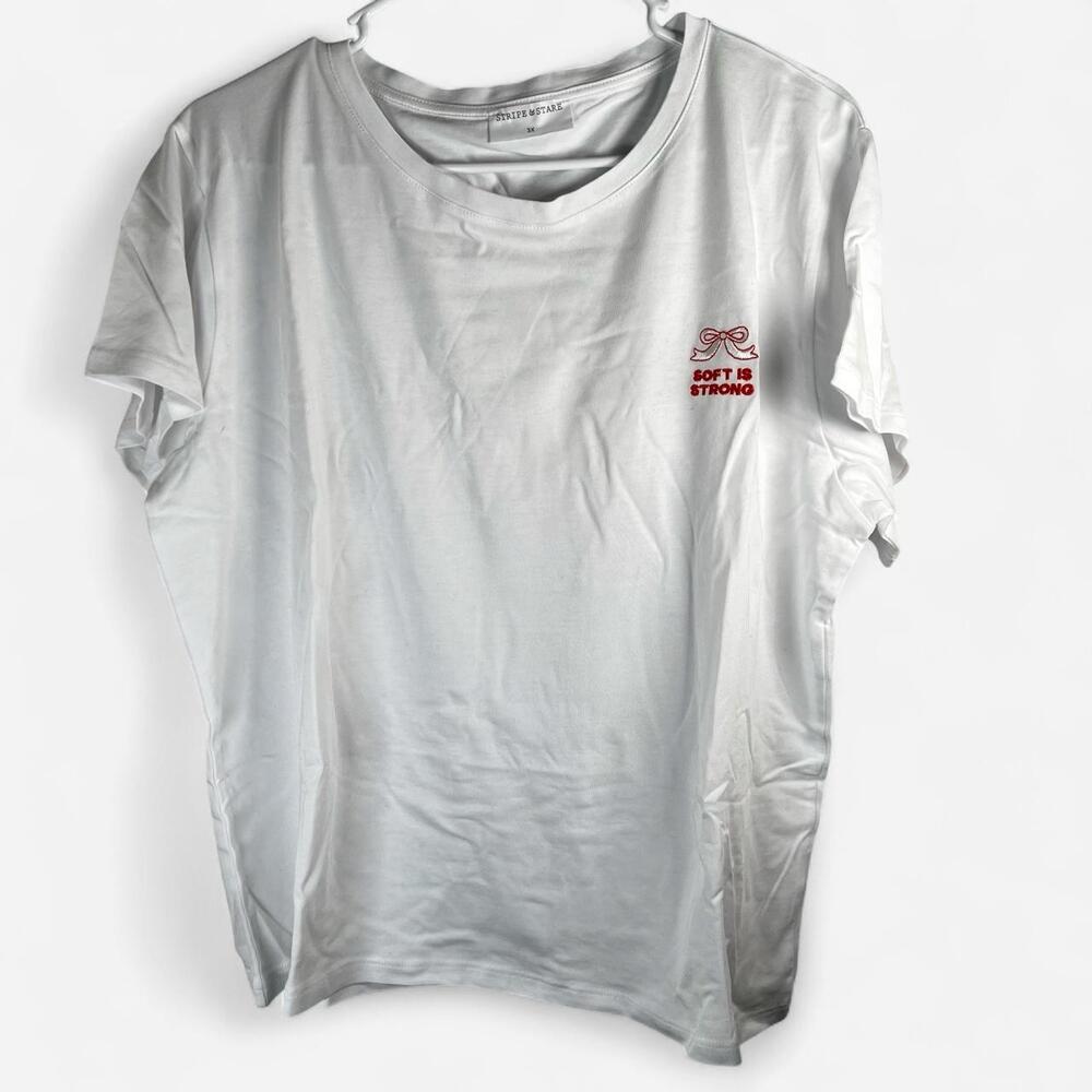 Stripe & Stare women’s white t-shirt